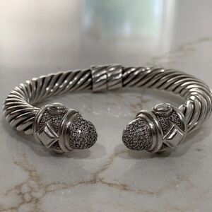 David Yurman Sterling and Diamond 10mm Renaissance Bracelet
